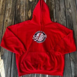 Men’s Gildan Annandale Sluggers Baseball Club Red Long Sleeve Hoodie Size XL